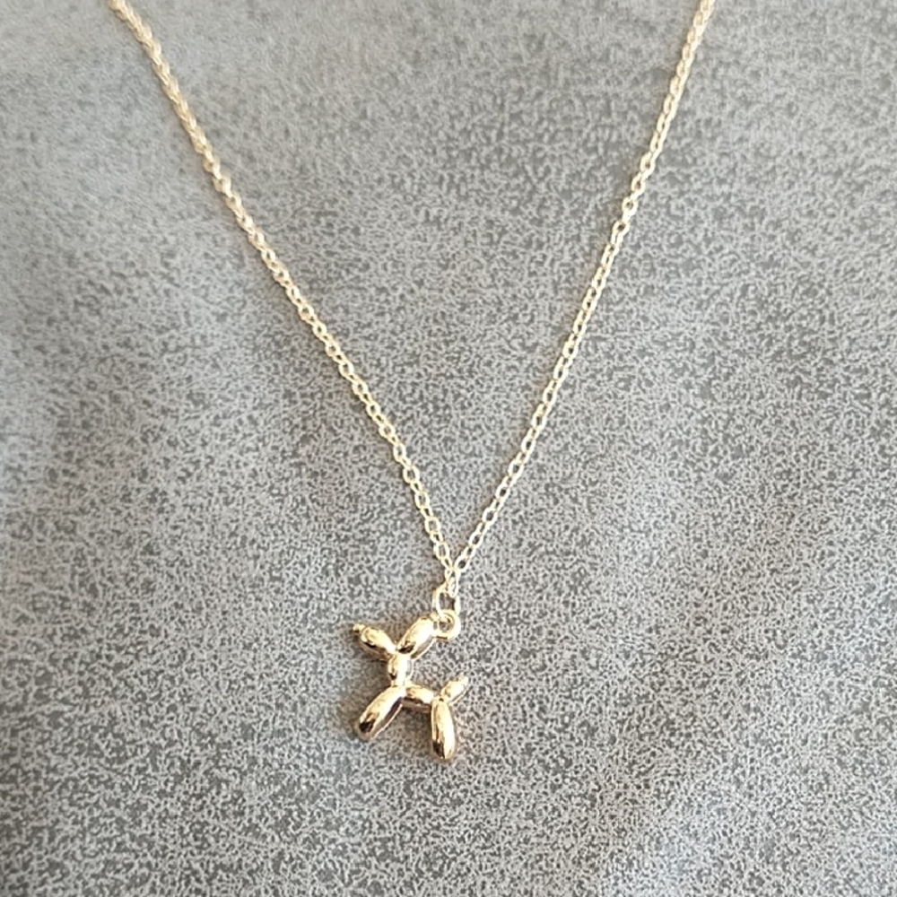 Gold Balloon Dog Pendant Necklace - Women Jewelry